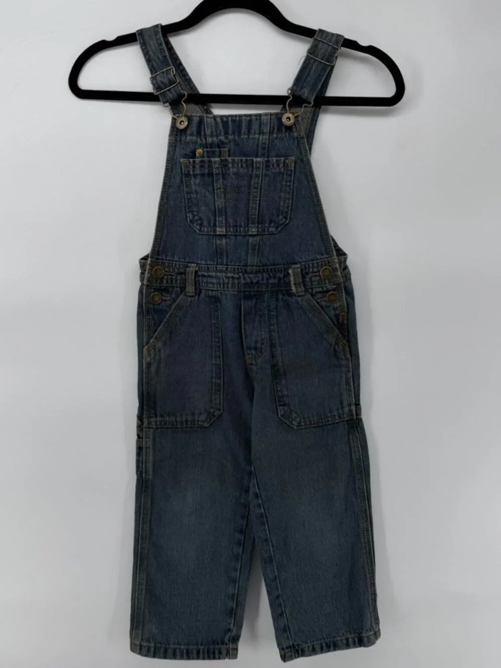Genuine Kids OshKosh Denim Overalls Toddler Size 4T Blue Jeans Bibs Carpenter